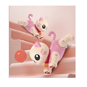 ربات اسباب بازی گربه موزیکال کنترلی صورتی Robot Cat Toy for Kids, Remote Control Kitty Toys_اسباب بازی